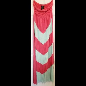 Pink and Blue Sleeveless Maxi